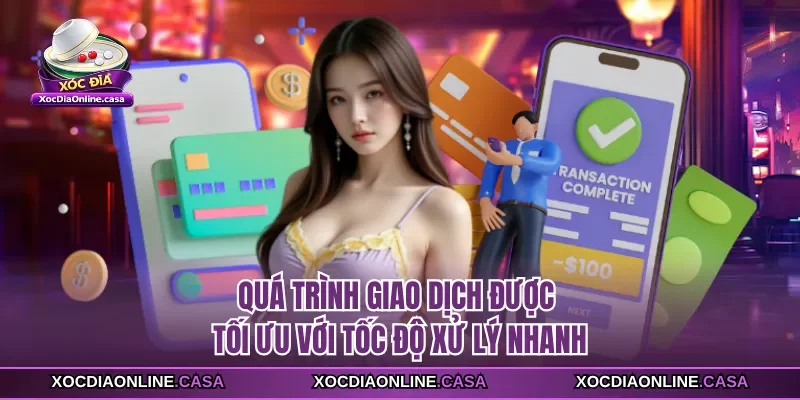 Quá trình giao dịch được tối ưu với tốc độ xử lý nhanh
